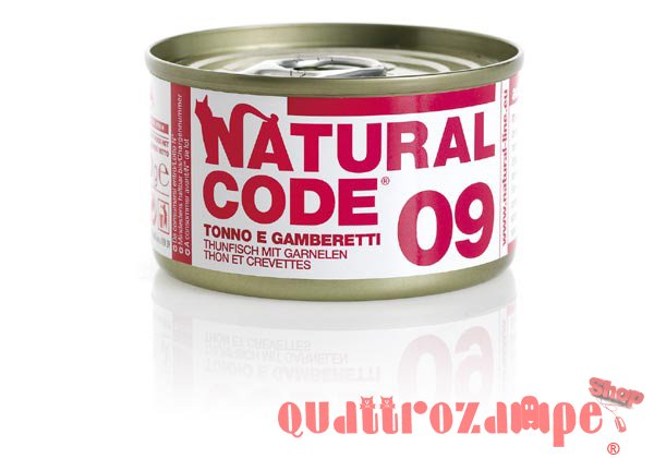 Natural Code 09 Tonno e Gamberetti 85 gr Per Gatti