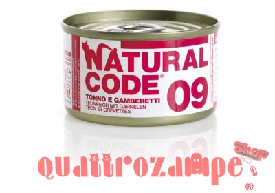 Natural Code 09 Tonno e Gamberetti 85 gr Per Gatti