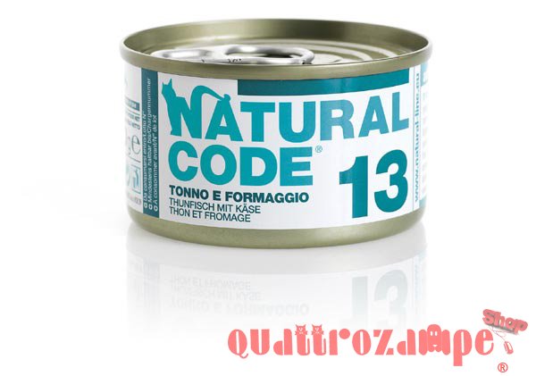 Natural Code 13 Tonno e Formaggio 85 gr Per Gatti