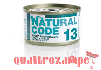 Natural Code 13 Tonno e Formaggio 85 gr Per Gatti