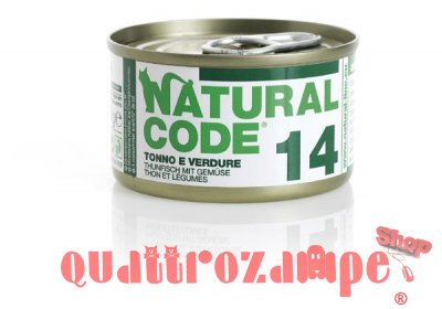 Natural Code 14 Tonno e Verdure 85 gr Per Gatti
