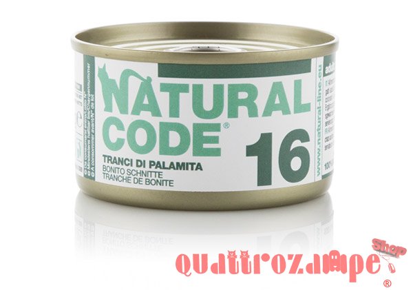 Natural Code 16 Tranci Di Palamita 85 gr Per Gatti