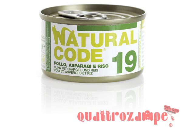 Natural Code 19 Pollo e Asparagi 85 gr Per Gatti