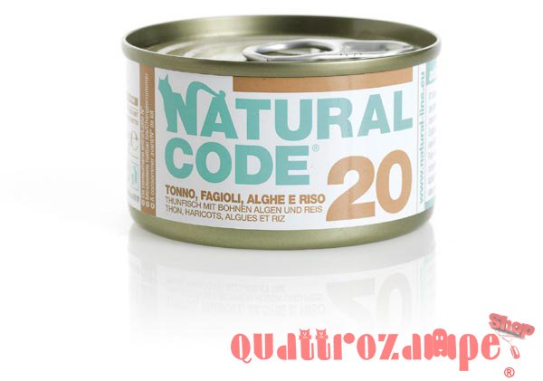 Natural Code 20 Tonno Fagioli Alghe e Riso 85 gr Per Gatti