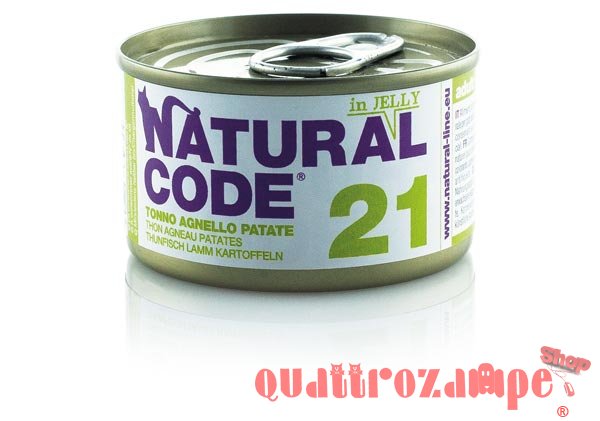 Natural Code Jelly 21 Tonno Agnello e Patate 85 gr Per Gatti
