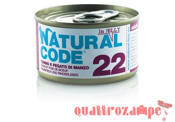 Natural Code Jelly 22 Tonno Fegato di Manzo 85 gr Per Gatti