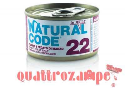 Natural Code Jelly 22 Tonno Fegato di Manzo 85 gr Per Gatti