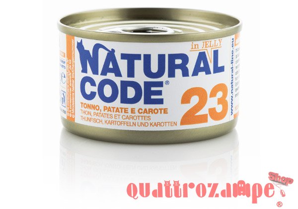 Natural Code Jelly 23 Tonno Patate e Carote 85 gr Per Gatti