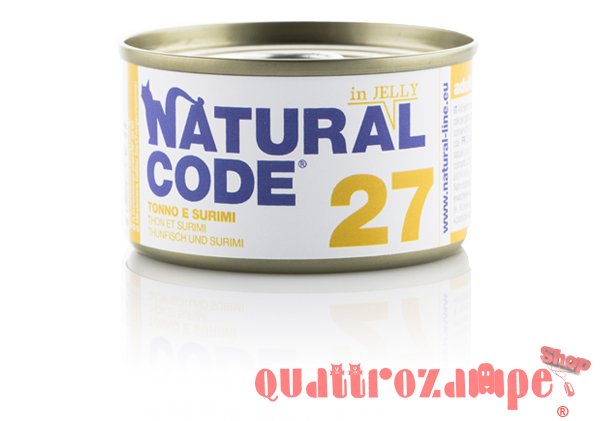 Natural Code Jelly 27 Tonno e Surimi 85 gr Per Gatti