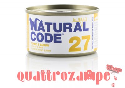 Natural Code Jelly 27 Tonno e Surimi 85 gr Per Gatti