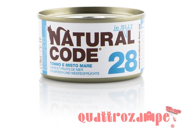 Natural Code Jelly 28 Tonno e Misto Mare 85 gr Per Gatti
