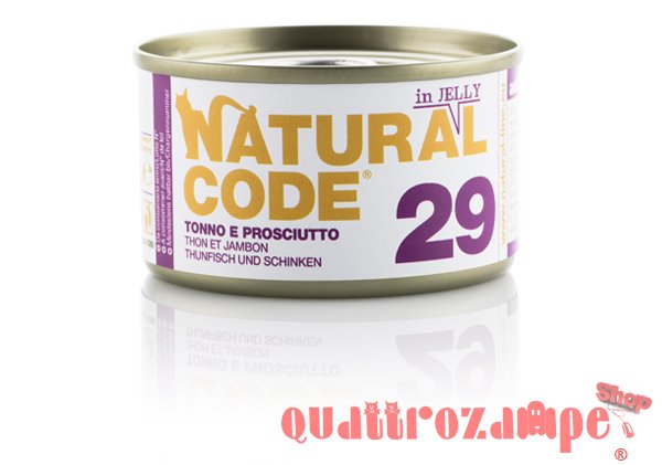 Natural Code Jelly 29 Tonno e Prosciutto 85 gr Per Gatti