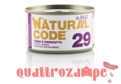 Natural Code Jelly 29 Tonno e Prosciutto 85 gr Per Gatti