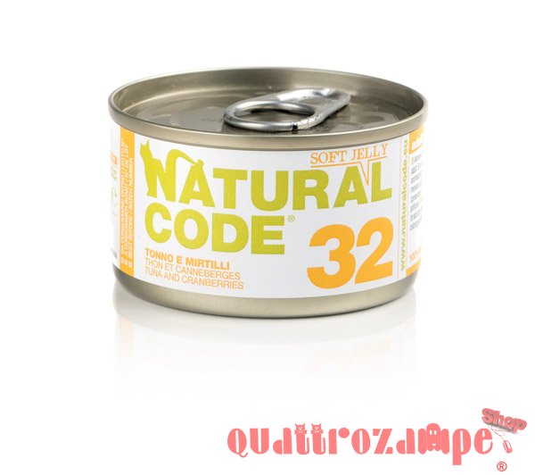 Natural Code Soft Jelly 32 Tonno Amaranto e Mirtilli 85 gr Per Gatti