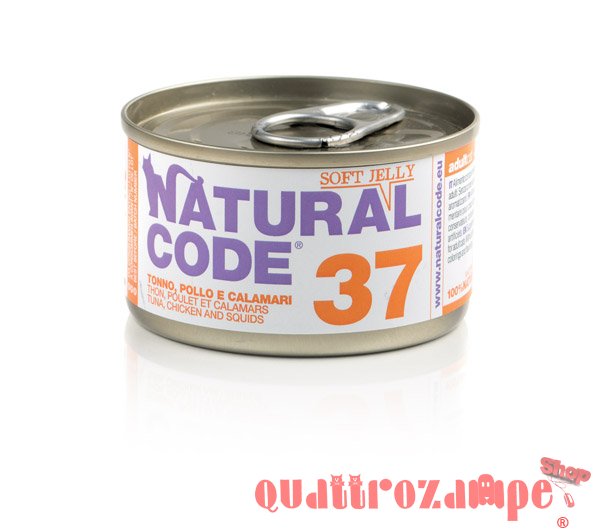 Natural Code Soft Jelly 37 Tonno Pollo e Calamari 85 gr Per Gatti