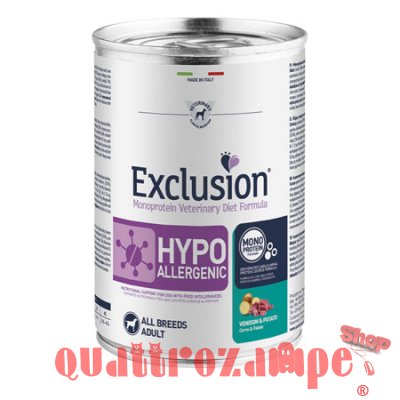 Exclusion Diet Hypoallergenic Cervo e Patate 400 gr Venison Barattolo Umido Per Cane