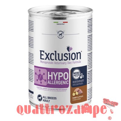 Exclusion Diet Hypoallergenic Coniglio e Patate 400 gr Barattolo Umido Per Cane