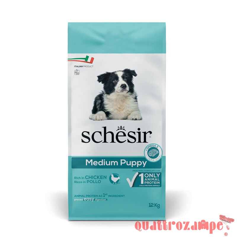 Schesir Dog Puppy Medium Pollo Monoproteico 12 kg Per Cani