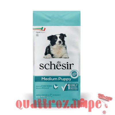 Schesir Dog Puppy Medium Pollo Monoproteico 12 kg Per Cani
