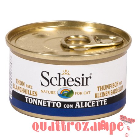 Schesir Gelatina Tonnetto Con Alicette 85 gr Scatoletta Per Gatti