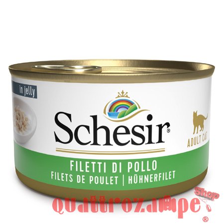 Schesir Gelatina Filetti Di Pollo 85 gr Scatoletta Per Gatti