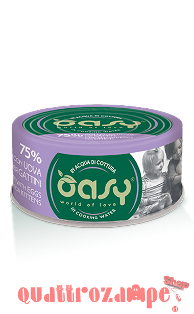 Oasy More Love Kitten Pollo Con Uova Lattina 70 gr Per Gattini