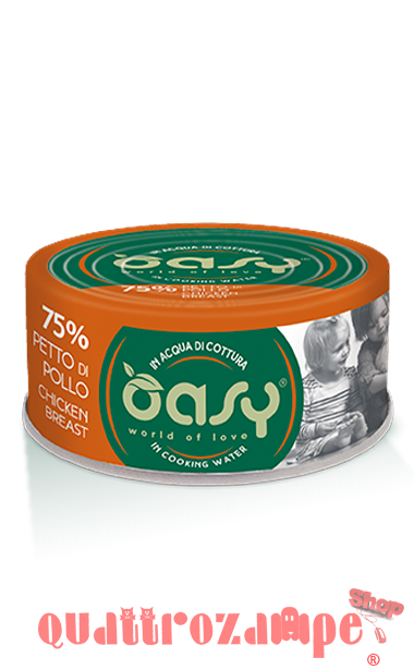 Oasy More Love Petto di Pollo Lattina 70 gr Per Gatti