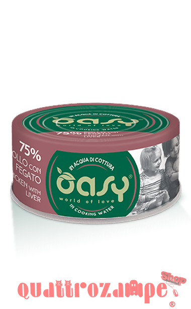 Oasy More Love Pollo Con Fegato Lattina 70 gr Per Gatti