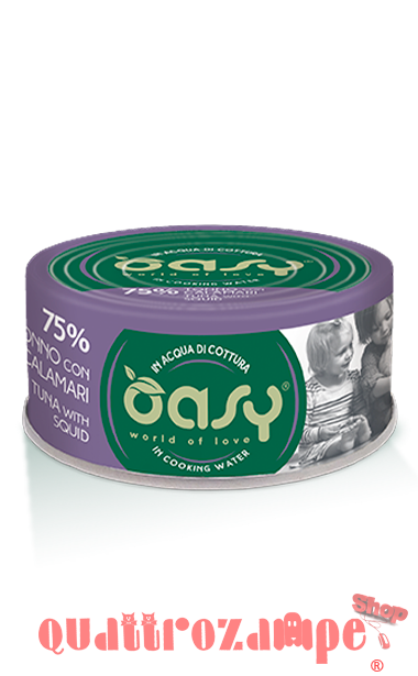 Oasy More Love Tonno Con Calamari Lattina 70 gr Per Gatti