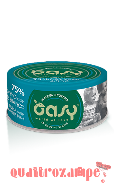 Oasy More Love Tonno Con Pesce Bianco Lattina 70 gr Per Gatti