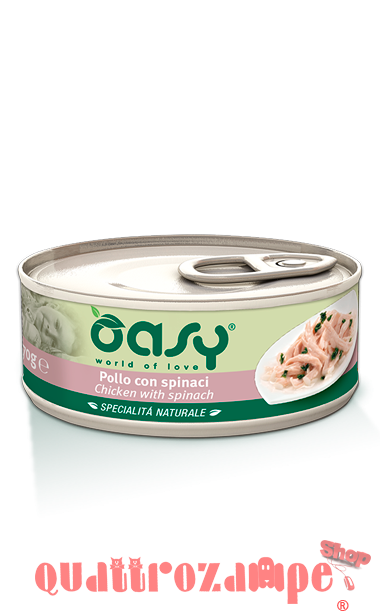 Oasy Cat Pollo Con Spinaci Lattina Umido Per Gatti