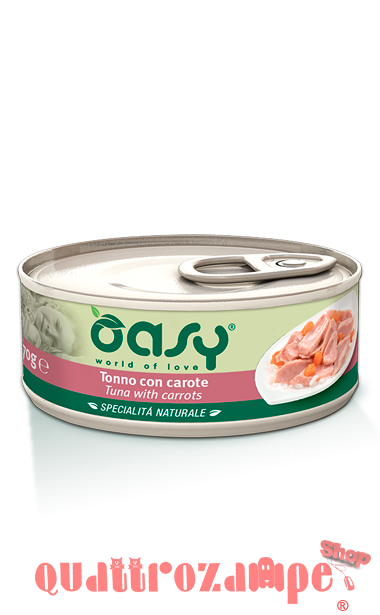 Oasy Cat Tonno Con Carote Lattina Umido Per Gatti