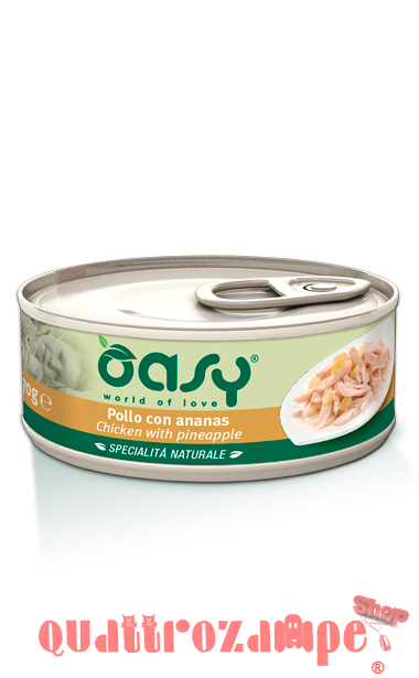 Oasy Cat Pollo Con Ananas Lattina Umido Per Gatti