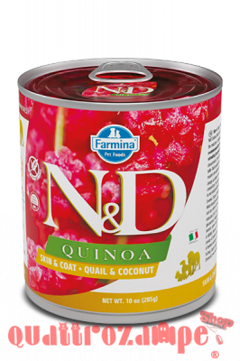 Farmina N/D Umido Quinoa Dog Adult Skin Coat Quaglia e Cocco