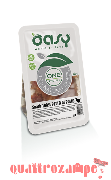 Oasy Snack One Protein Petto di Pollo 80 gr per Cani Monoproteico
