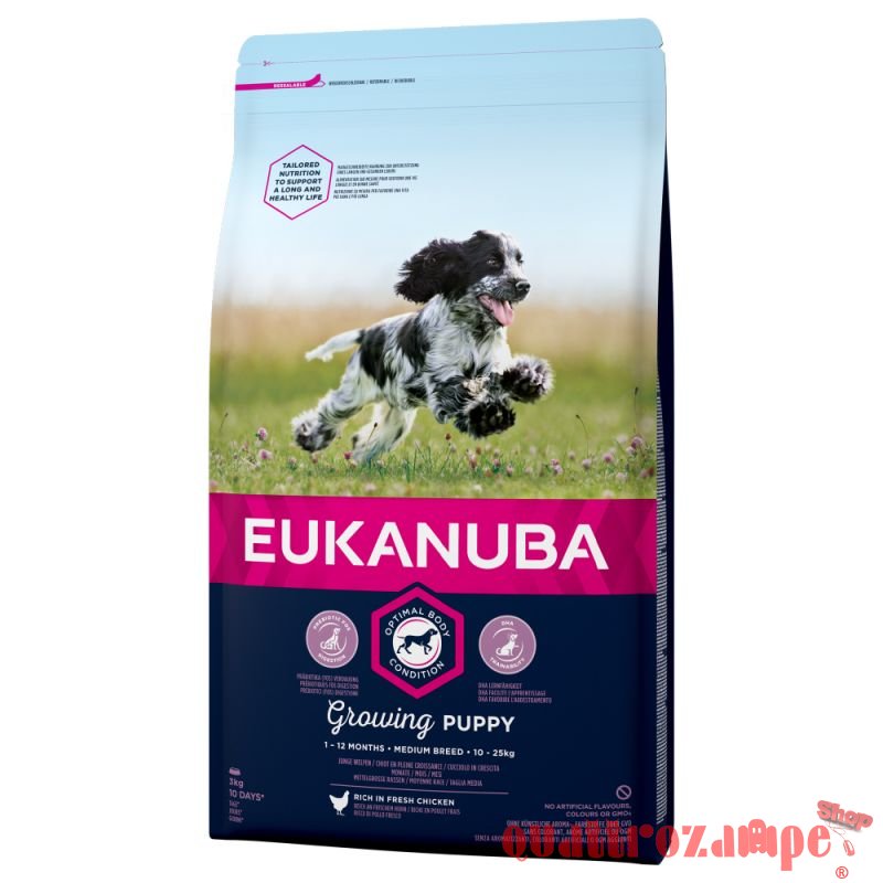 Eukanuba Growind Puppy Medium Breed Pollo 12 kg (ex formato 15 kg)