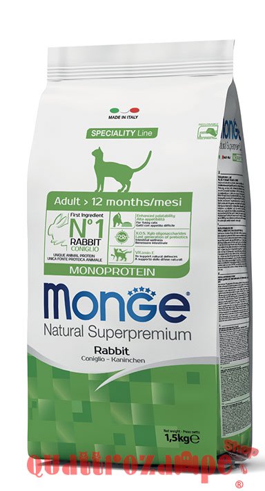 Monge Natural Superpremium Adult Coniglio Monoproteico Per Gatti
