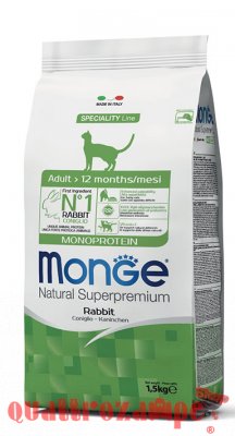 Monge Natural Superpremium Adult Coniglio Monoproteico Per Gatti