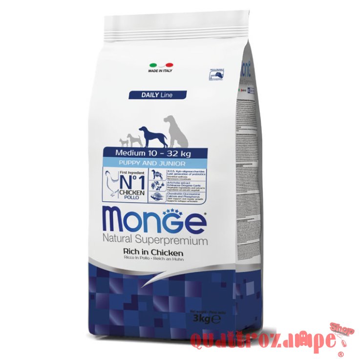 Monge Superpremium Medium Junior Puppy Cane Pollo