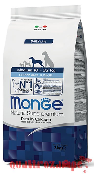 Monge Superpremium Medium Junior Puppy Cane Pollo