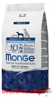 Monge Superpremium Medium Junior Puppy Cane Pollo
