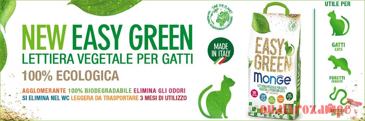 Monge Lettiera Agglomerante Vegetale Easy Green 10 lt 3,5 kg