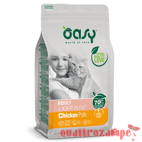 Oasy Cat Adult Light In fat Pollo Per Gatti