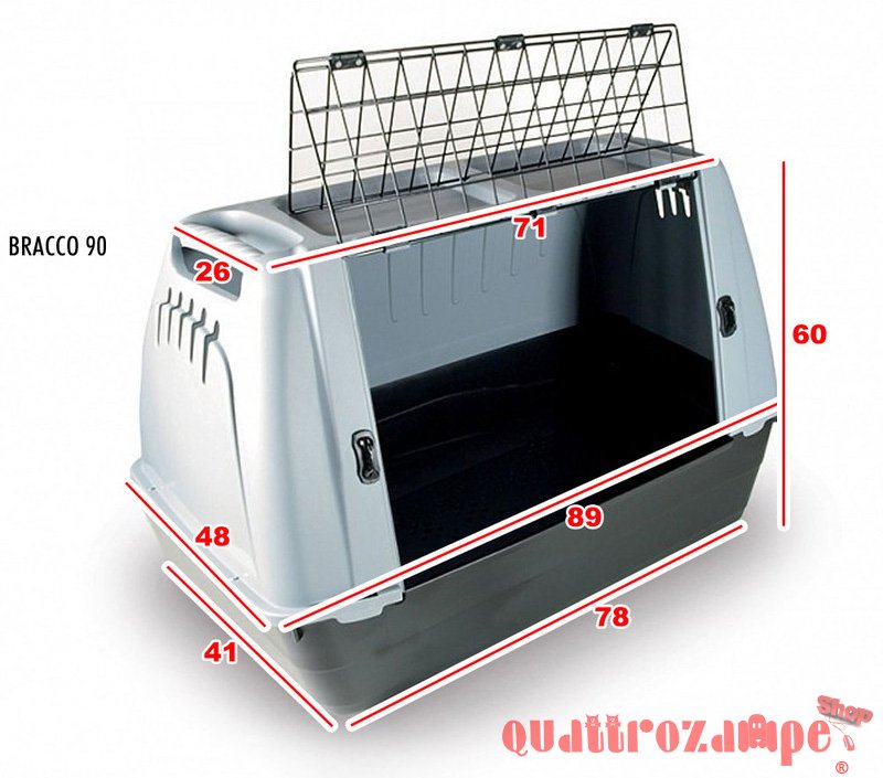 Trasporto Auto Per Cani Mod Bracco 80 70x43x51h Gabbia Per Auto