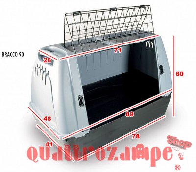 Trasporto Auto Per Cani Mod Bracco 80 70x43x51h Gabbia Per Auto