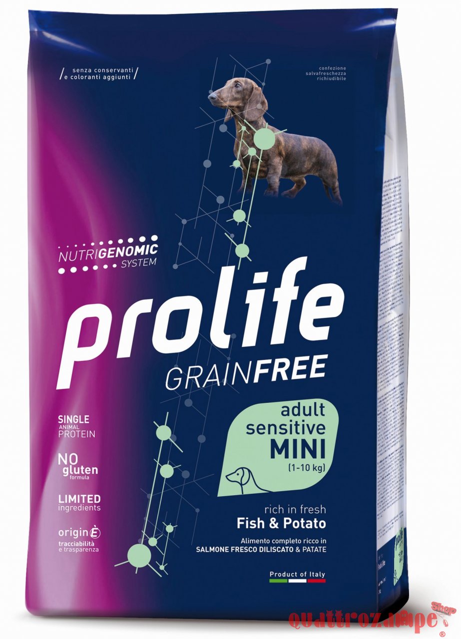 Prolife Dog Mini Adult Sensitive Pesce e Patate 7 kg Grain Free (Fish)
