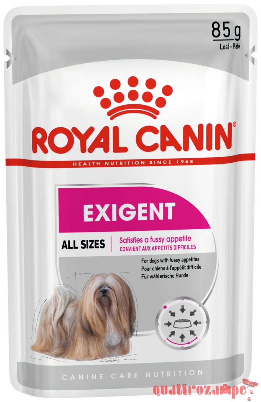 Royal Canin All Sizes Exigent 85 Gr Busta Pate Loaf Umido Per Cane