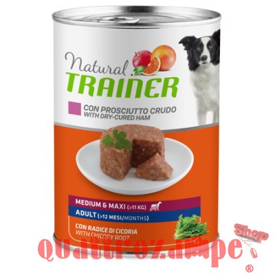 Natural Trainer Medium Maxi Adult Prosciutto 400 gr Umido Cane