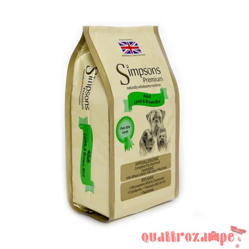 Simpsons Premium Adult Agnello e Riso Integrale Cane