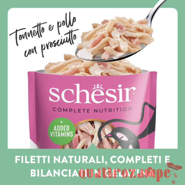 Schesir Complements Tonnetto e Pollo Con Prosciutto 85 gr Bustina Umido Per Gatti